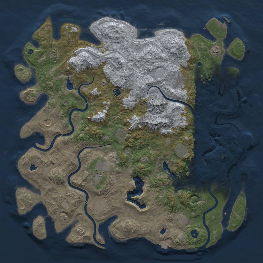 Rust Map: Procedural Map, Size: 5000, Seed: 198263582, 17 Monuments