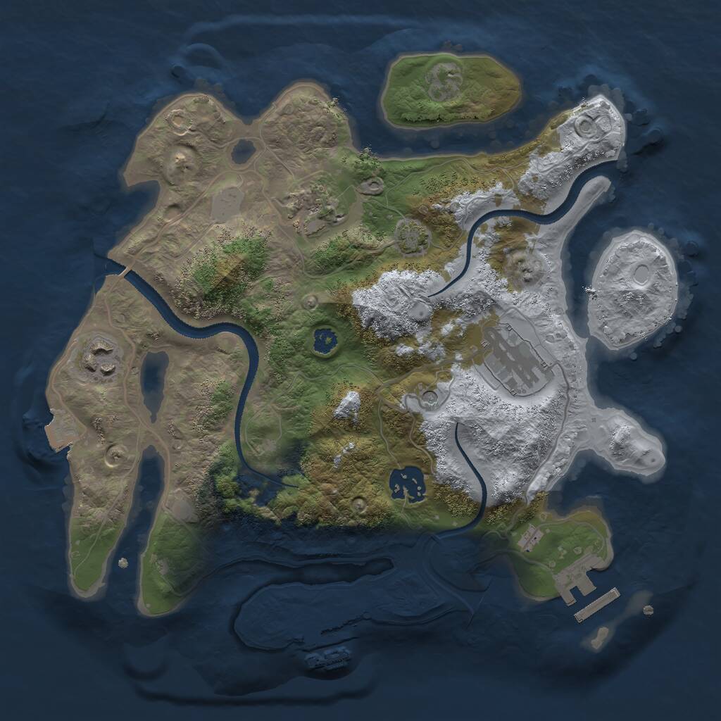 Rust Map: Procedural Map, Size: 2900, Seed: 495201, 9 Monuments