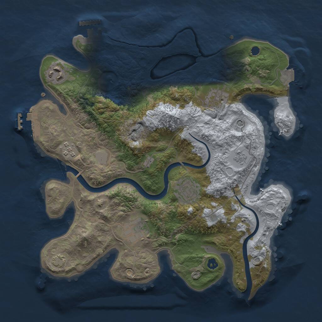 Rust Map: Procedural Map, Size: 3000, Seed: 52541, 11 Monuments