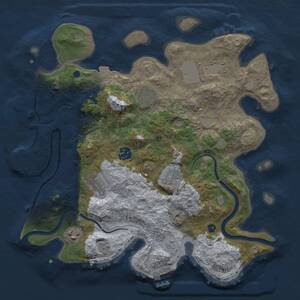 Thumbnail Rust Map: Procedural Map, Size: 3500, Seed: 91142069, 13 Monuments
