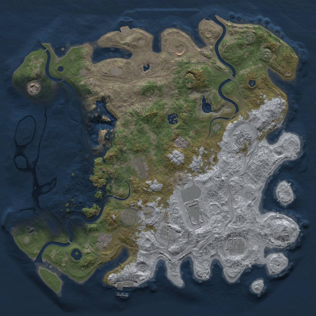 Rust Map: Procedural Map, Size: 4300, Seed: 1567979019, 17 Monuments