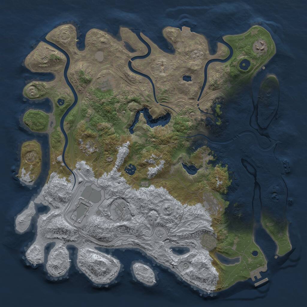 Rust Map: Procedural Map, Size: 4250, Seed: 466436346, 15 Monuments