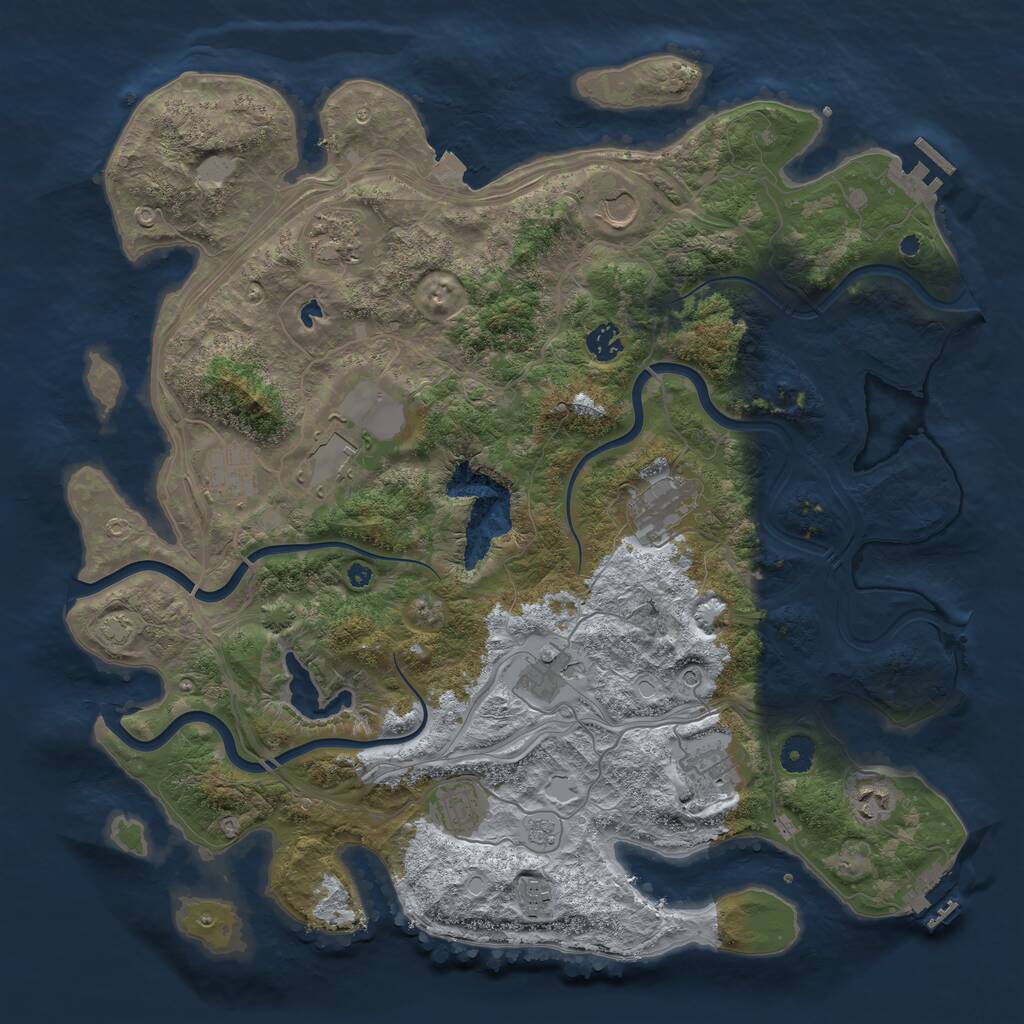 Rust Map: Procedural Map, Size: 4250, Seed: 2060936823, 17 Monuments