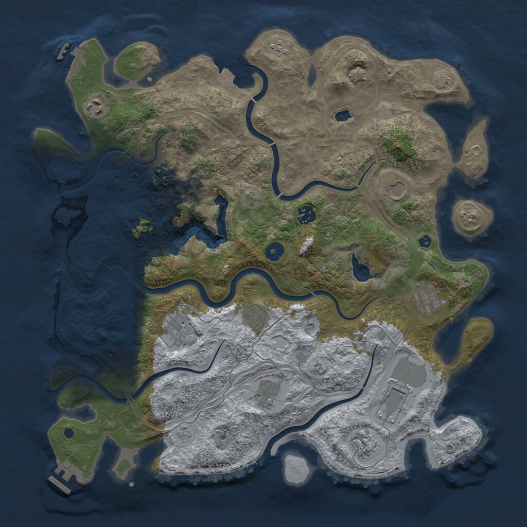 Rust Map: Procedural Map, Size: 4250, Seed: 1345358571, 16 Monuments