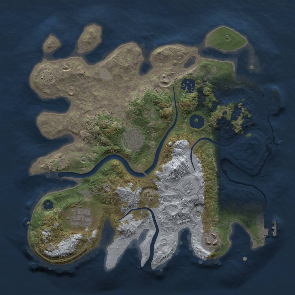 Rust Map: Procedural Map, Size: 3000, Seed: 1876216540, 10 Monuments