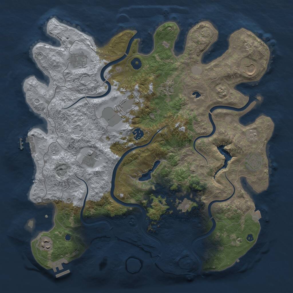 Rust Map: Procedural Map, Size: 4000, Seed: 1735563548, 16 Monuments