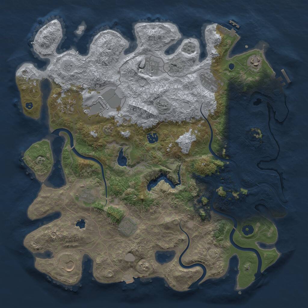 Rust Map: Procedural Map, Size: 4200, Seed: 6769420, 16 Monuments
