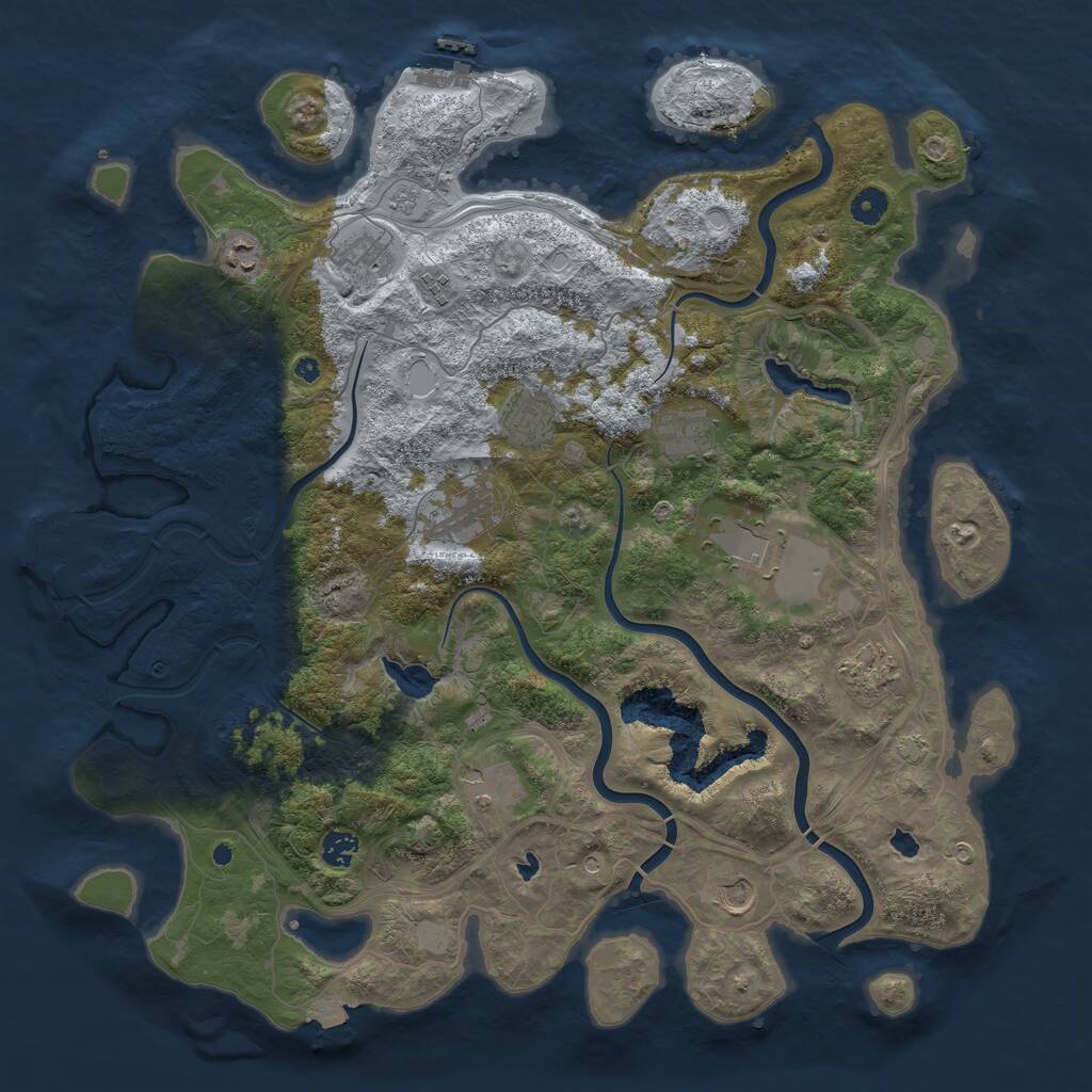 Rust Map: Procedural Map, Size: 4500, Seed: 2023674139, 17 Monuments