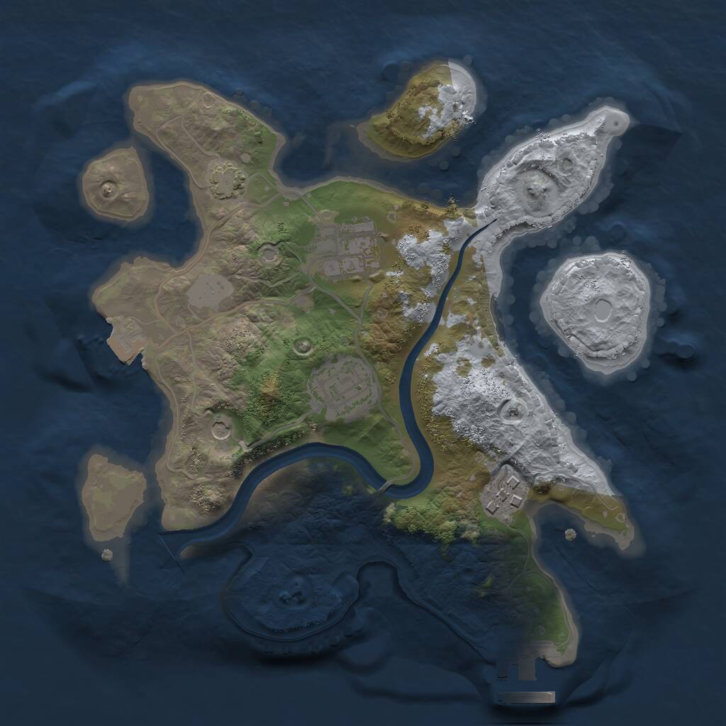 Rust Map: Procedural Map, Size: 2500, Seed: 2026, 7 Monuments