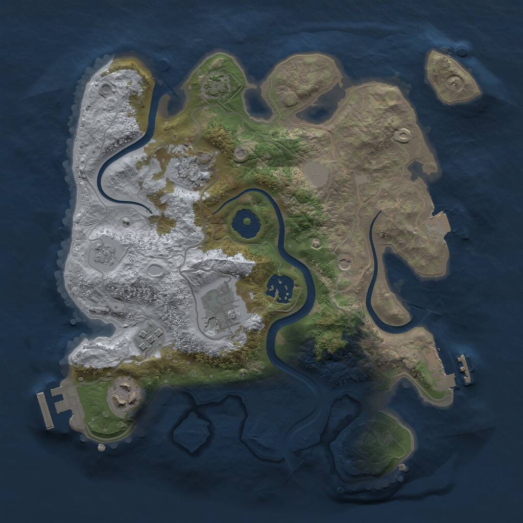 Rust Map: Procedural Map, Size: 2800, Seed: 1020484425, 11 Monuments