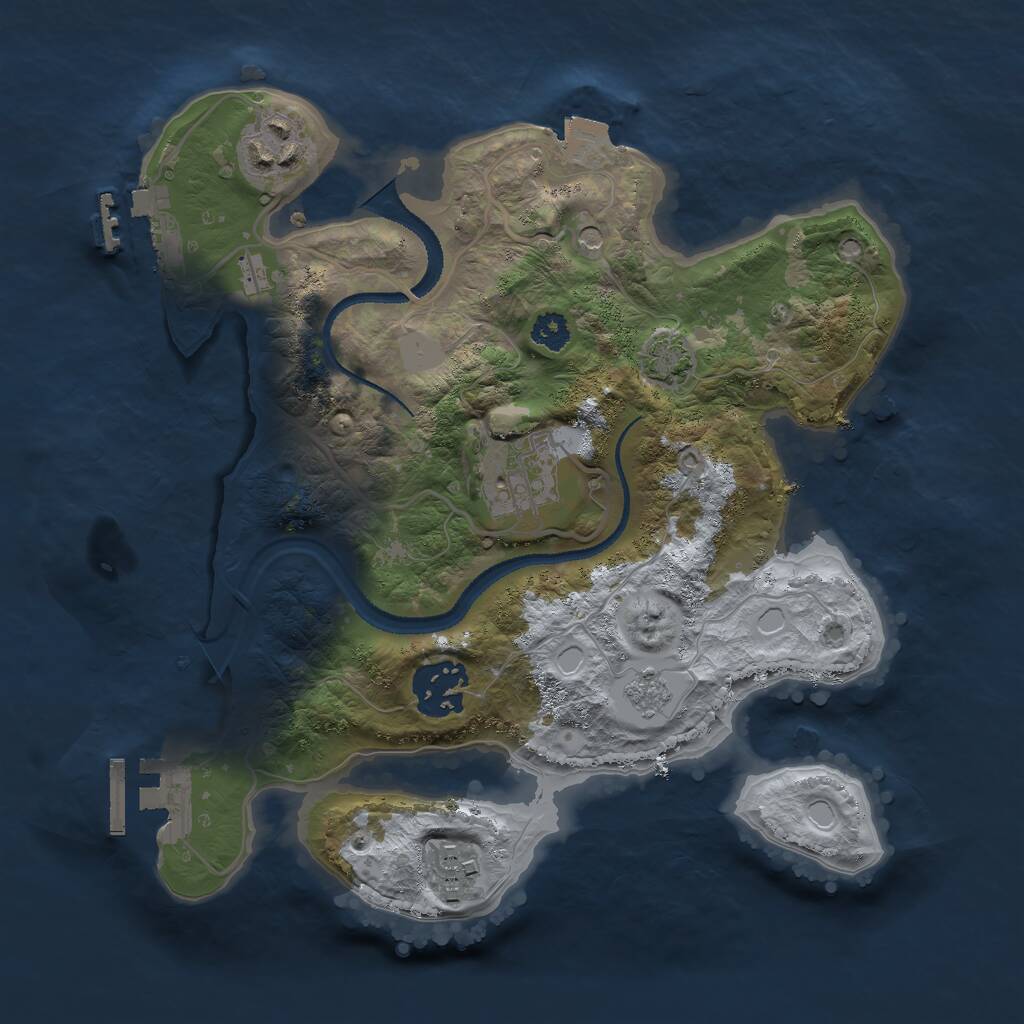 Rust Map: Procedural Map, Size: 2700, Seed: 244554107, 10 Monuments