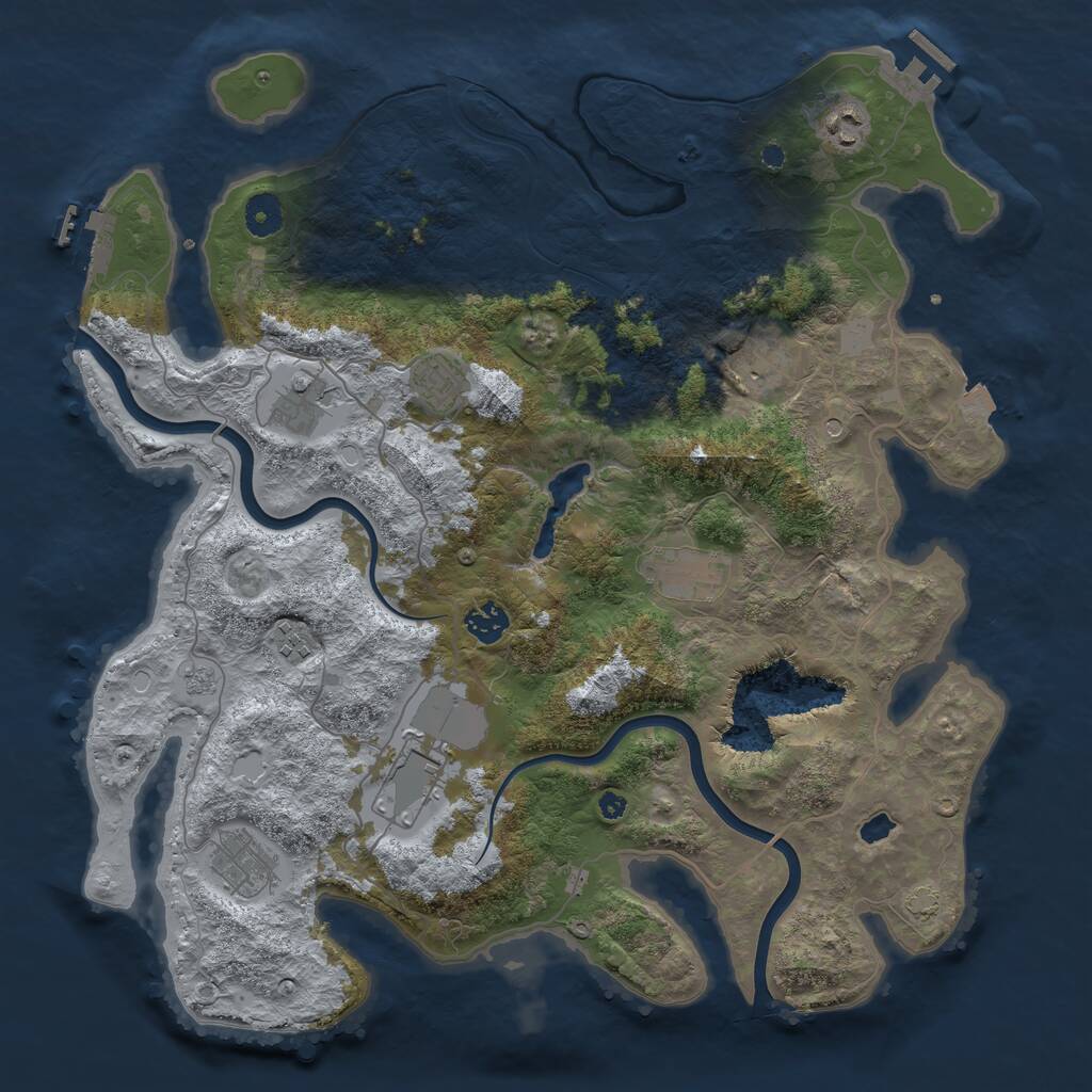 Rust Map: Procedural Map, Size: 4000, Seed: 63456, 15 Monuments