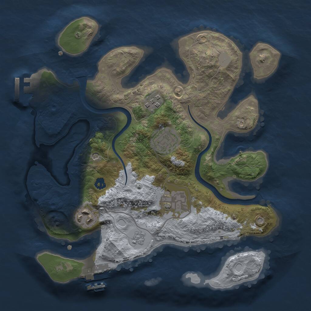 Rust Map: Procedural Map, Size: 2700, Seed: 1782648129, 9 Monuments