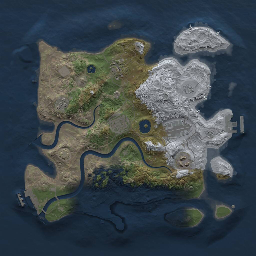 Rust Map: Procedural Map, Size: 3000, Seed: 36821, 11 Monuments