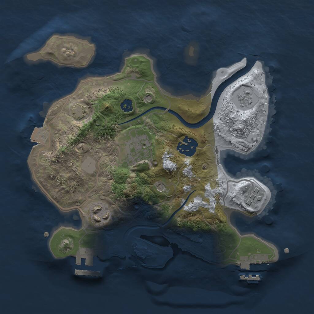 Rust Map: Procedural Map, Size: 2431, Seed: 3251, 10 Monuments