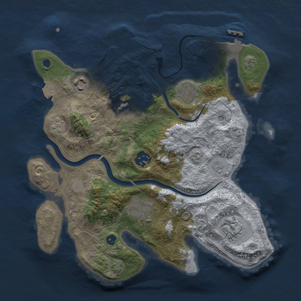 Rust Map: Procedural Map, Size: 3000, Seed: 25469, 13 Monuments