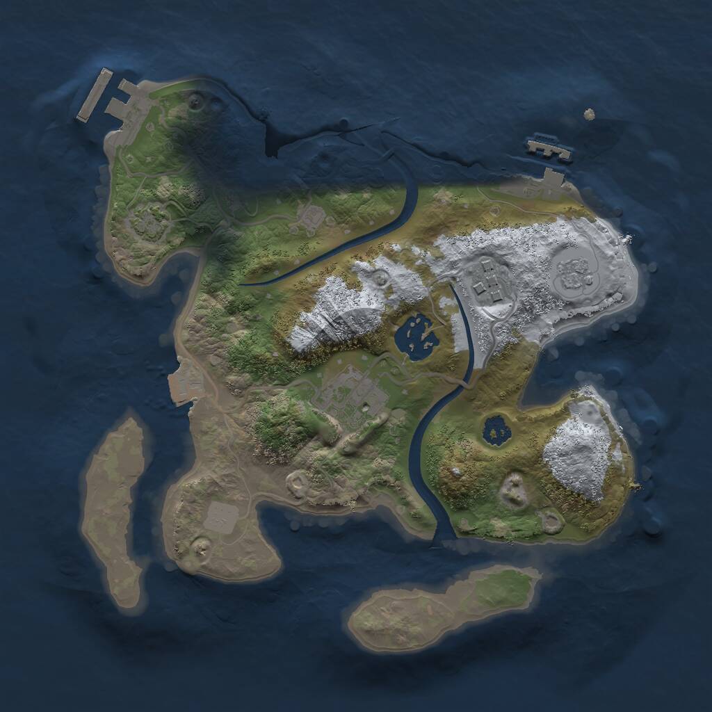 Rust Map: Procedural Map, Size: 2500, Seed: 1472543782, 8 Monuments