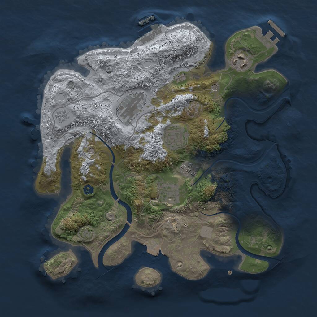 Rust Map: Procedural Map, Size: 3000, Seed: 1483353619, 11 Monuments