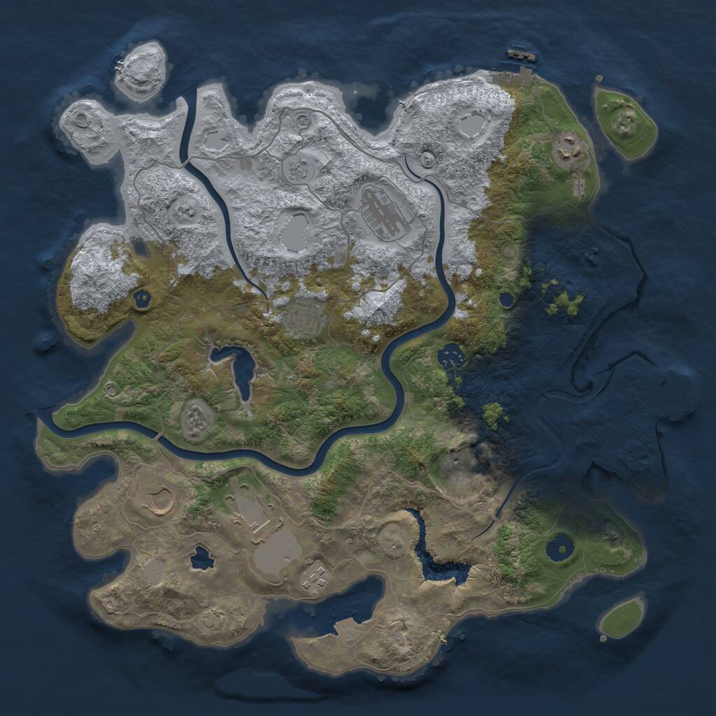Rust Map: Procedural Map, Size: 4000, Seed: 397394734, 14 Monuments