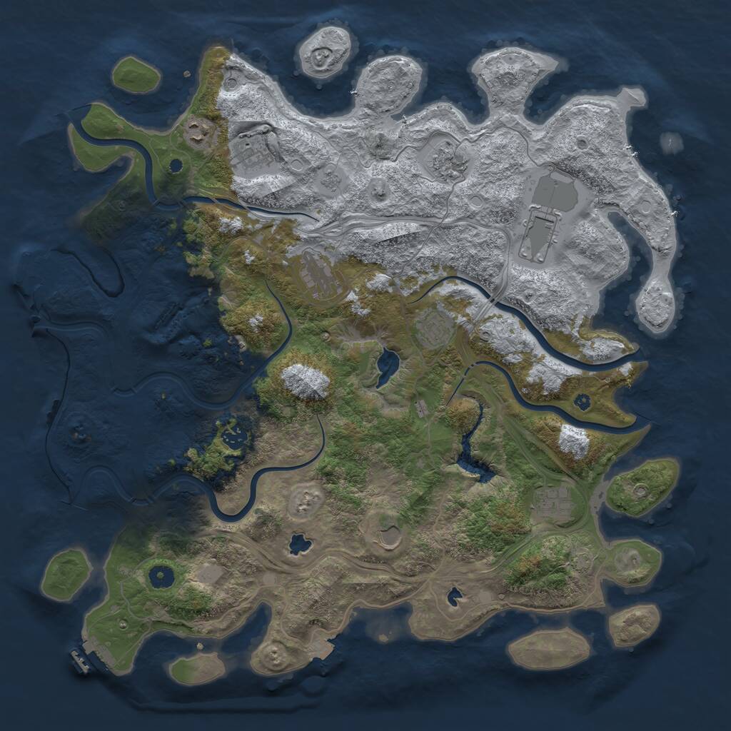 Rust Map: Procedural Map, Size: 4500, Seed: 1982970177, 16 Monuments