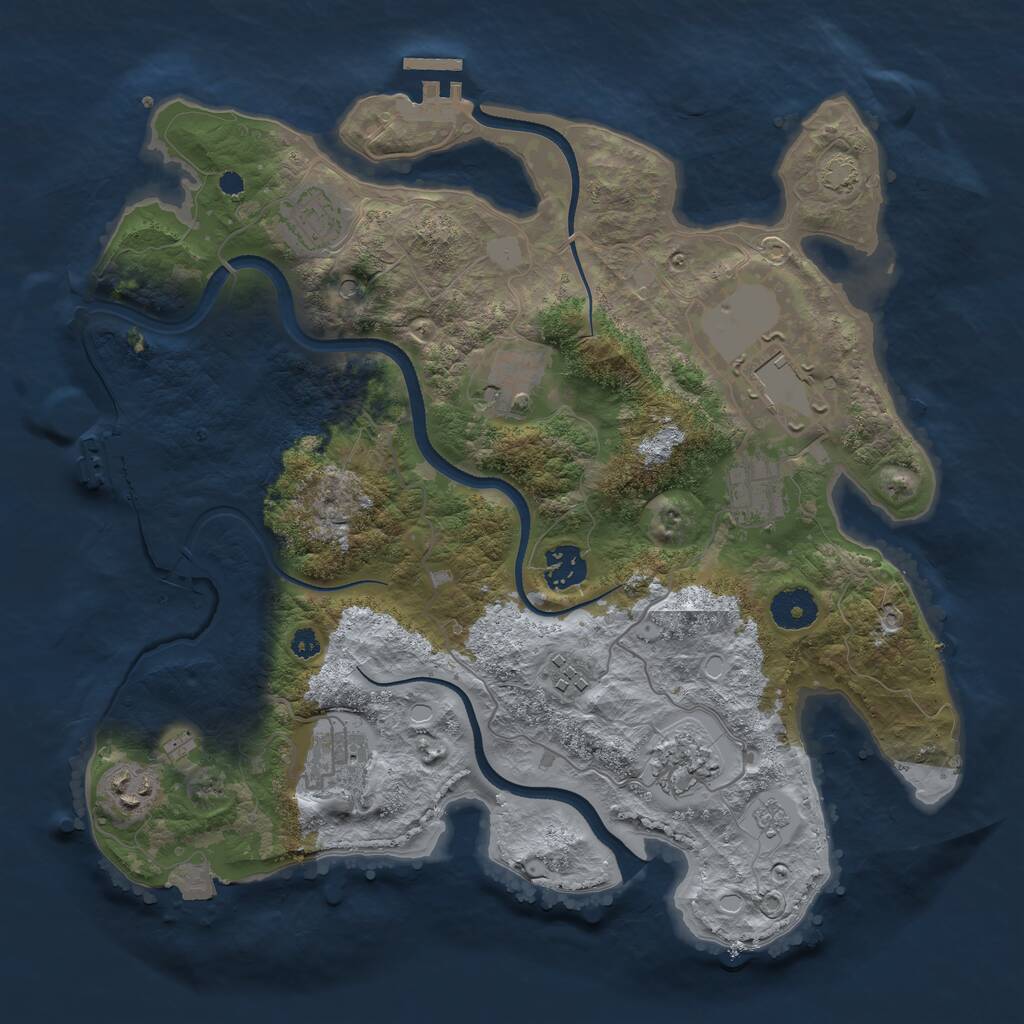 Rust Map: Procedural Map, Size: 3500, Seed: 66068, 15 Monuments