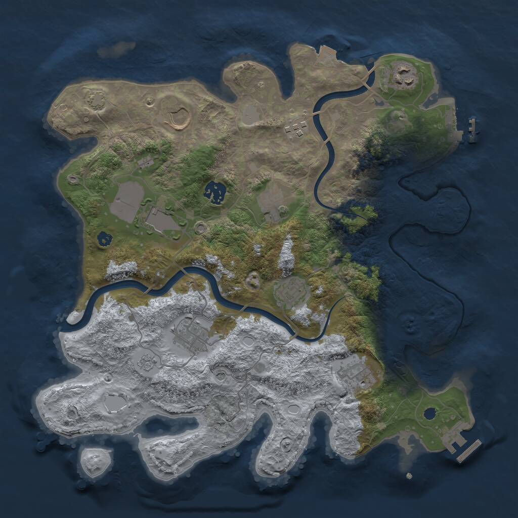 Rust Map: Procedural Map, Size: 3500, Seed: 949915601, 15 Monuments