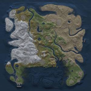 Thumbnail Rust Map: Procedural Map, Size: 4300, Seed: 454766955, 17 Monuments