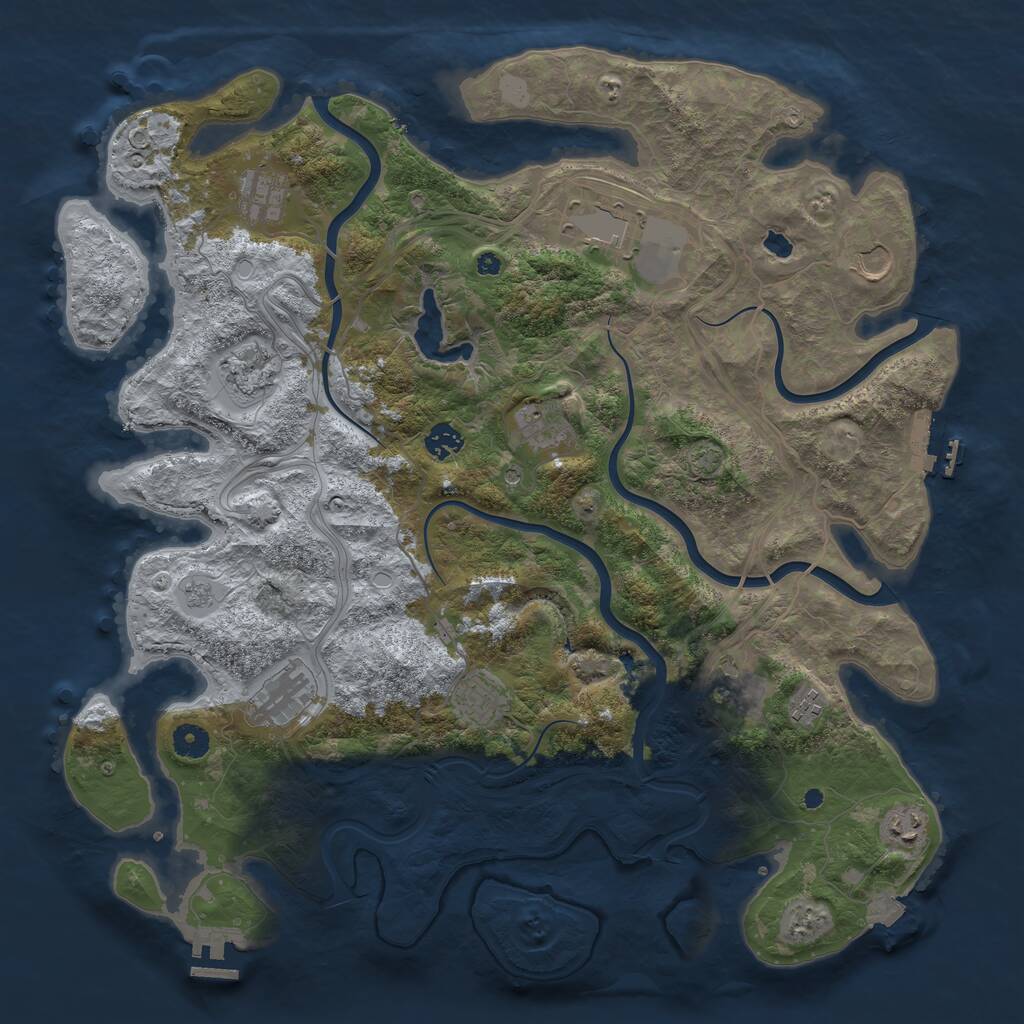 Rust Map: Procedural Map, Size: 4300, Seed: 454766955, 17 Monuments