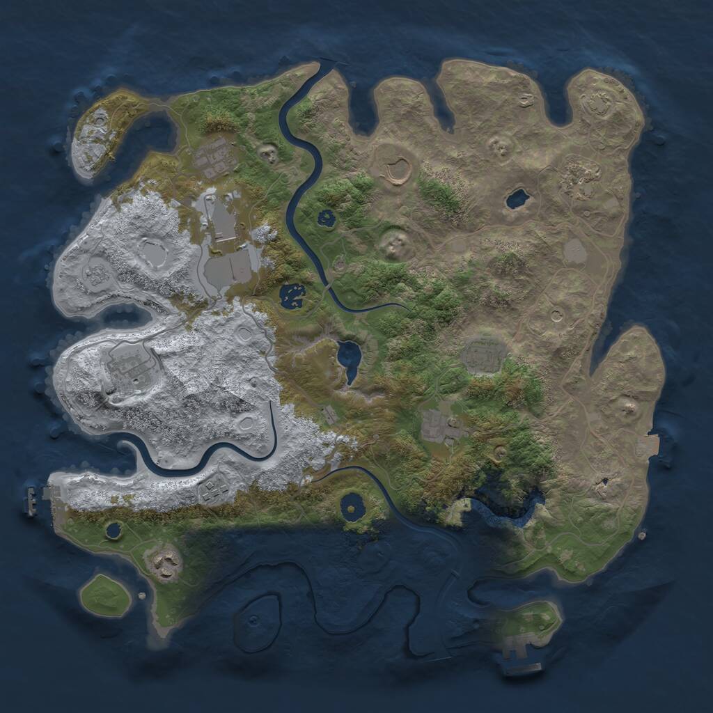 Rust Map: Procedural Map, Size: 4000, Seed: 82551, 16 Monuments