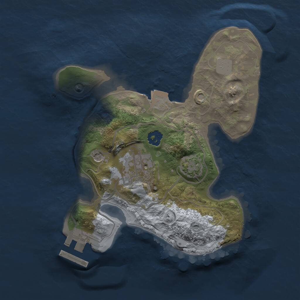 Rust Map: Procedural Map, Size: 2000, Seed: 453344617, 5 Monuments