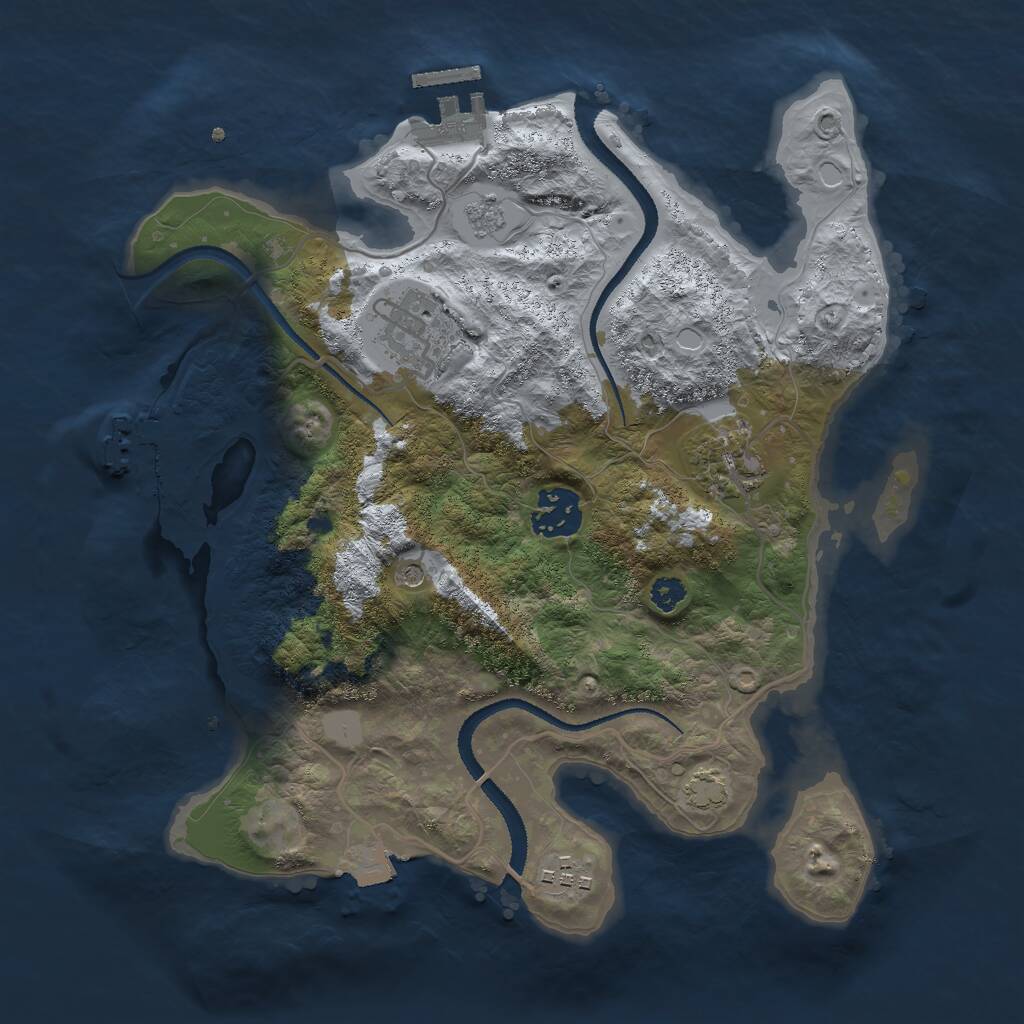 Rust Map: Procedural Map, Size: 3000, Seed: 1151340673, 10 Monuments