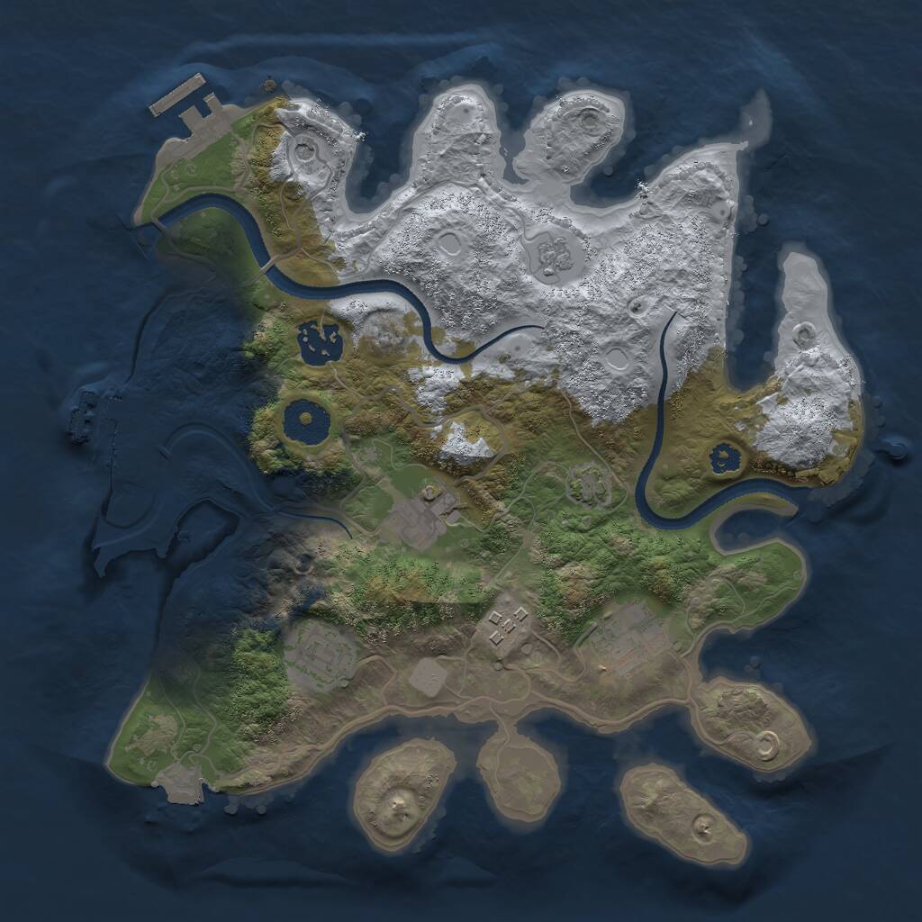 Rust Map: Procedural Map, Size: 3000, Seed: 230515, 11 Monuments