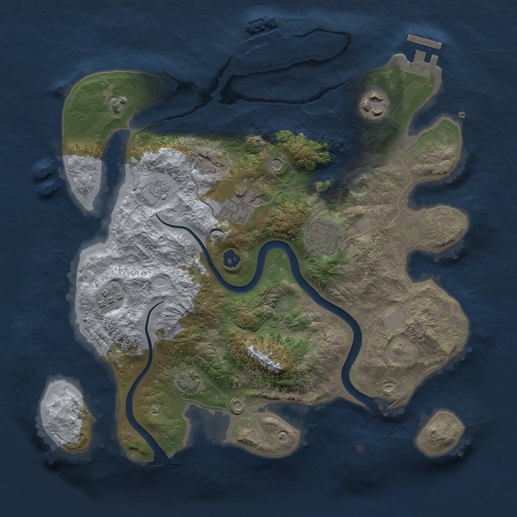 Rust Map: Procedural Map, Size: 3000, Seed: 1476259775, 10 Monuments