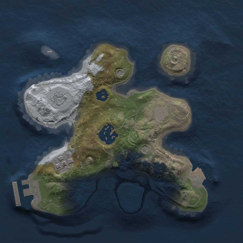 Rust Map: Procedural Map, Size: 2000, Seed: 8008, 6 Monuments
