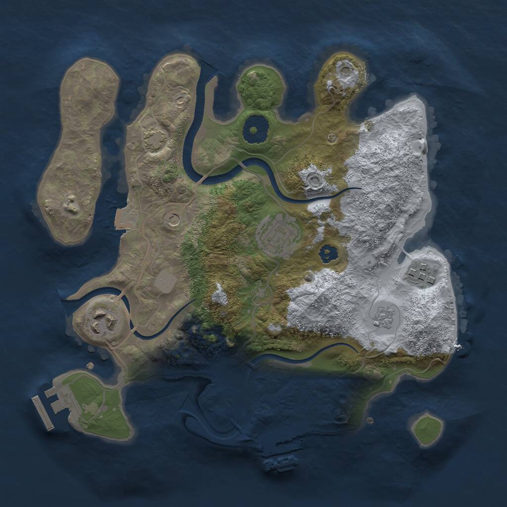 Rust Map: Procedural Map, Size: 2750, Seed: 37658454, 9 Monuments