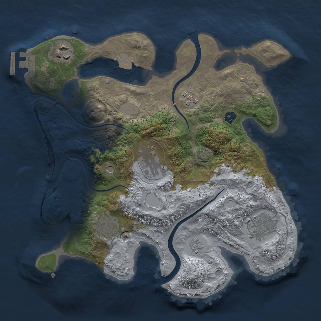 Rust Map: Procedural Map, Size: 2800, Seed: 1217380989, 10 Monuments