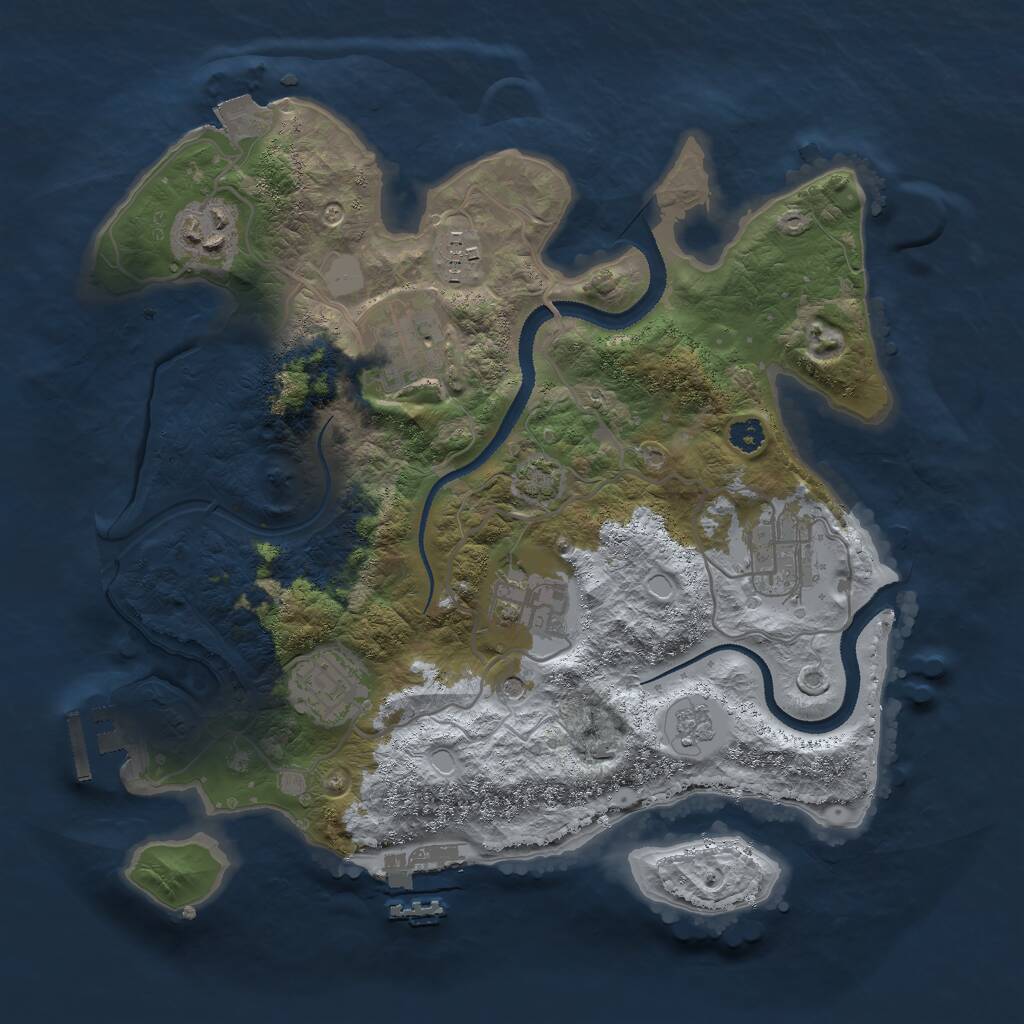 Rust Map: Procedural Map, Size: 3000, Seed: 456356, 12 Monuments