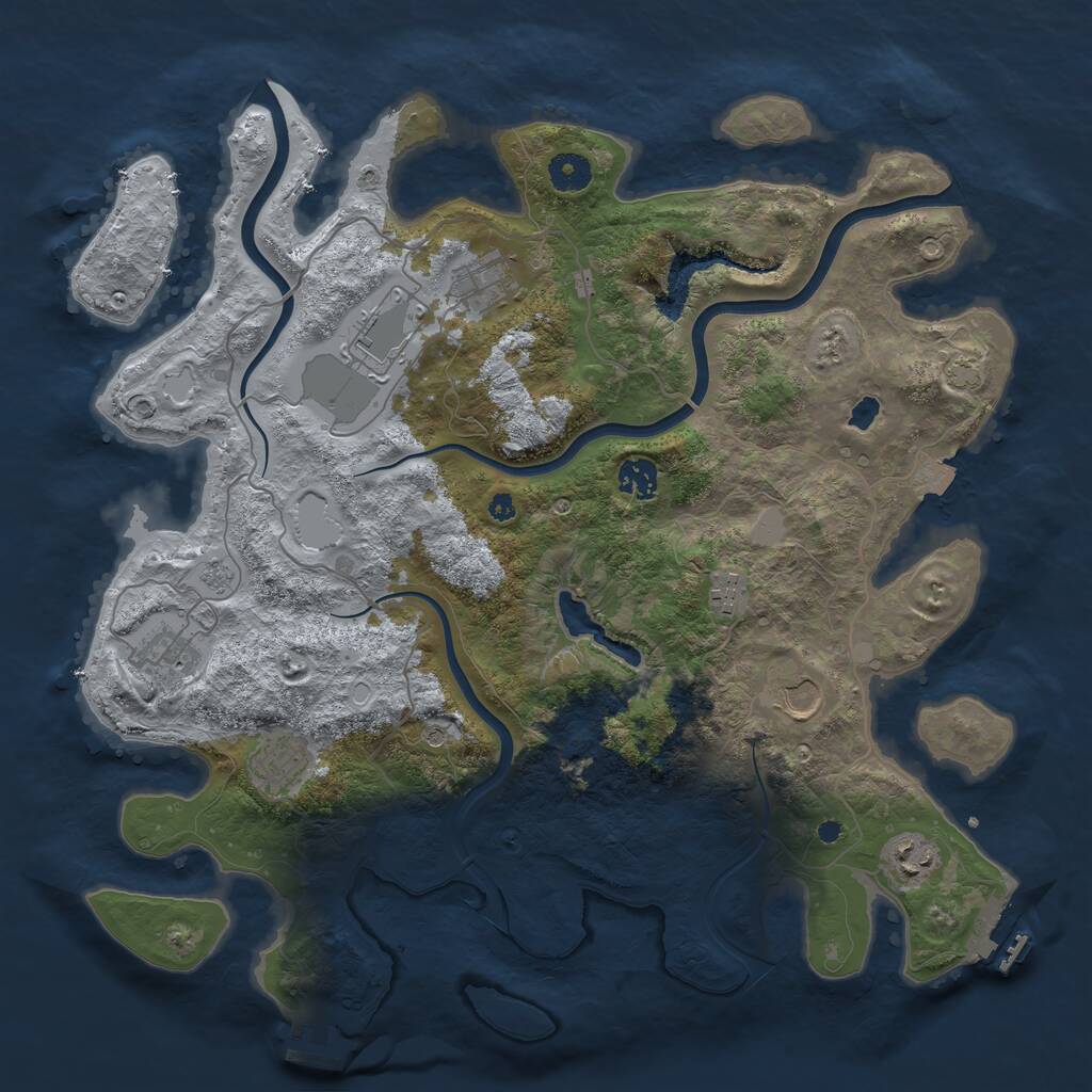 Rust Map: Procedural Map, Size: 4000, Seed: 452027763, 14 Monuments