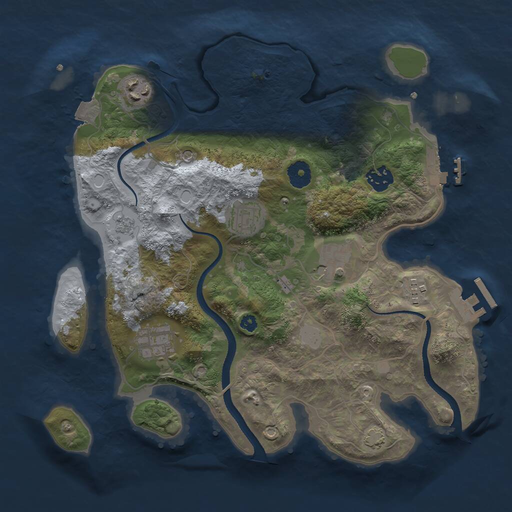 Rust Map: Procedural Map, Size: 3050, Seed: 2, 12 Monuments