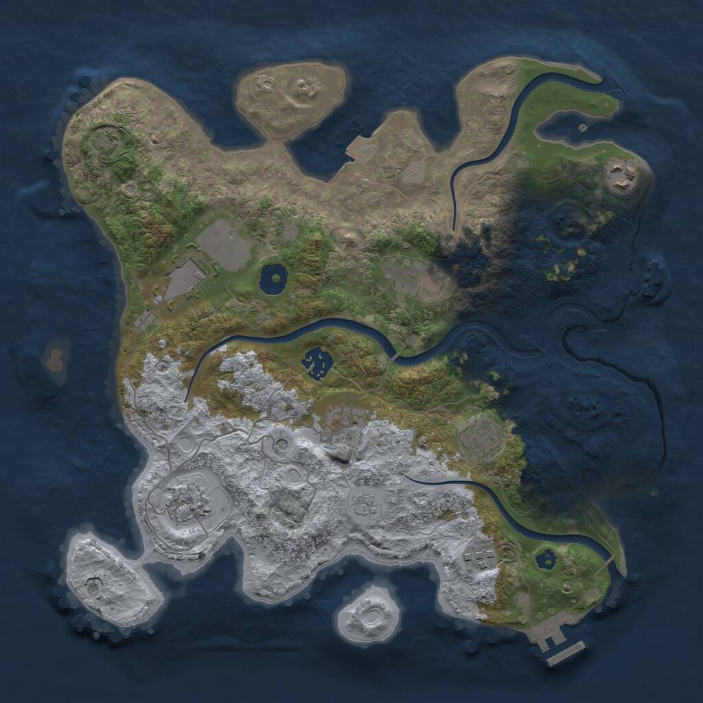 Rust Map: Procedural Map, Size: 3500, Seed: 428731, 14 Monuments
