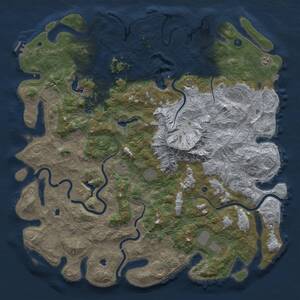 Thumbnail Rust Map: Procedural Map, Size: 5600, Seed: 107512394, 17 Monuments