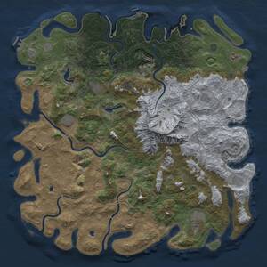 Thumbnail Rust Map: Procedural Map, Size: 5600, Seed: 107512394, 19 Monuments