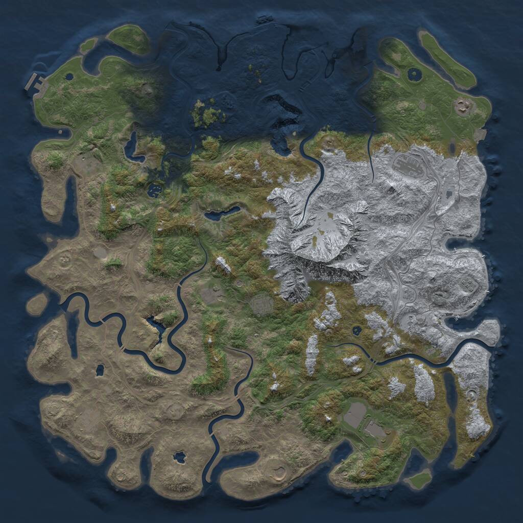 Rust Map: Procedural Map, Size: 5600, Seed: 107512394, 17 Monuments