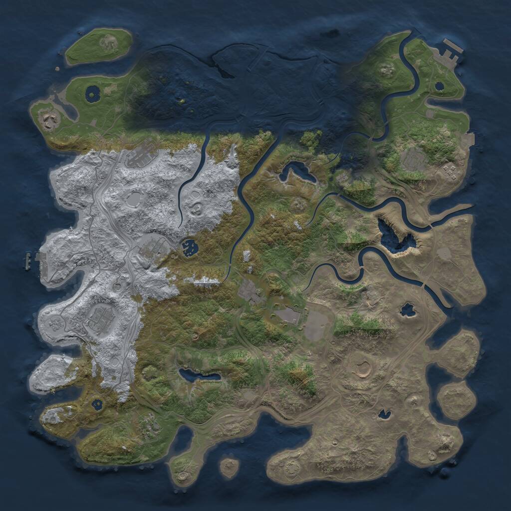 Rust Map: Procedural Map, Size: 4684, Seed: 6, 17 Monuments