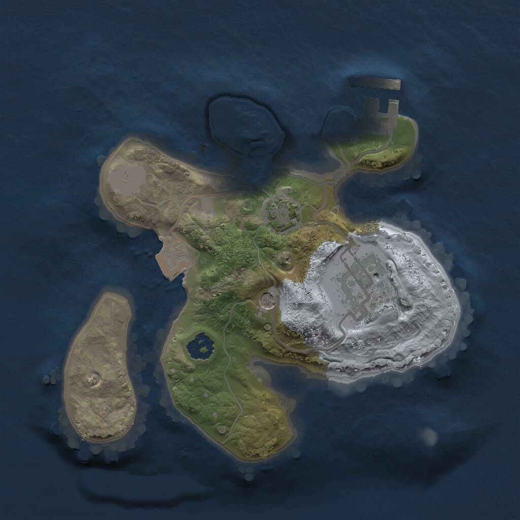 Rust Map: Procedural Map, Size: 2000, Seed: 2037687249, 5 Monuments