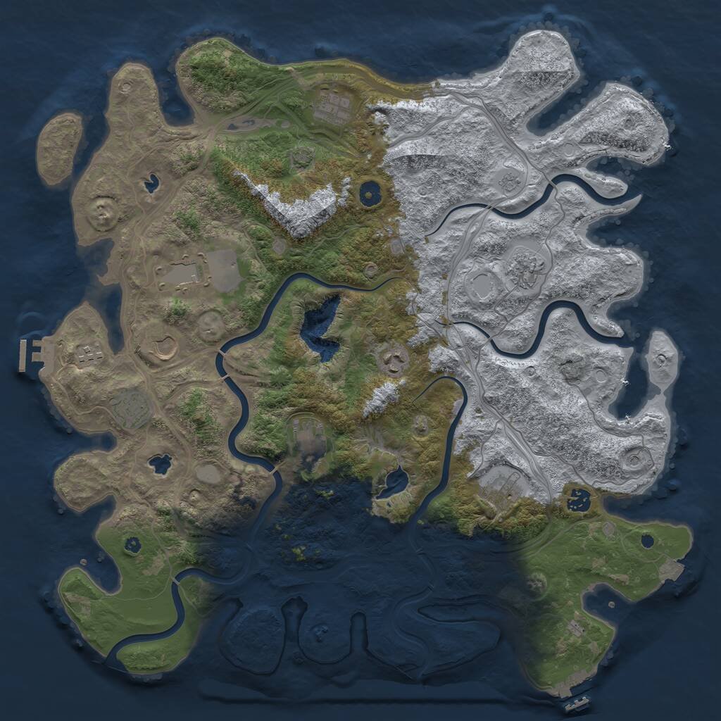 Rust Map: Procedural Map, Size: 4500, Seed: 285765098, 16 Monuments