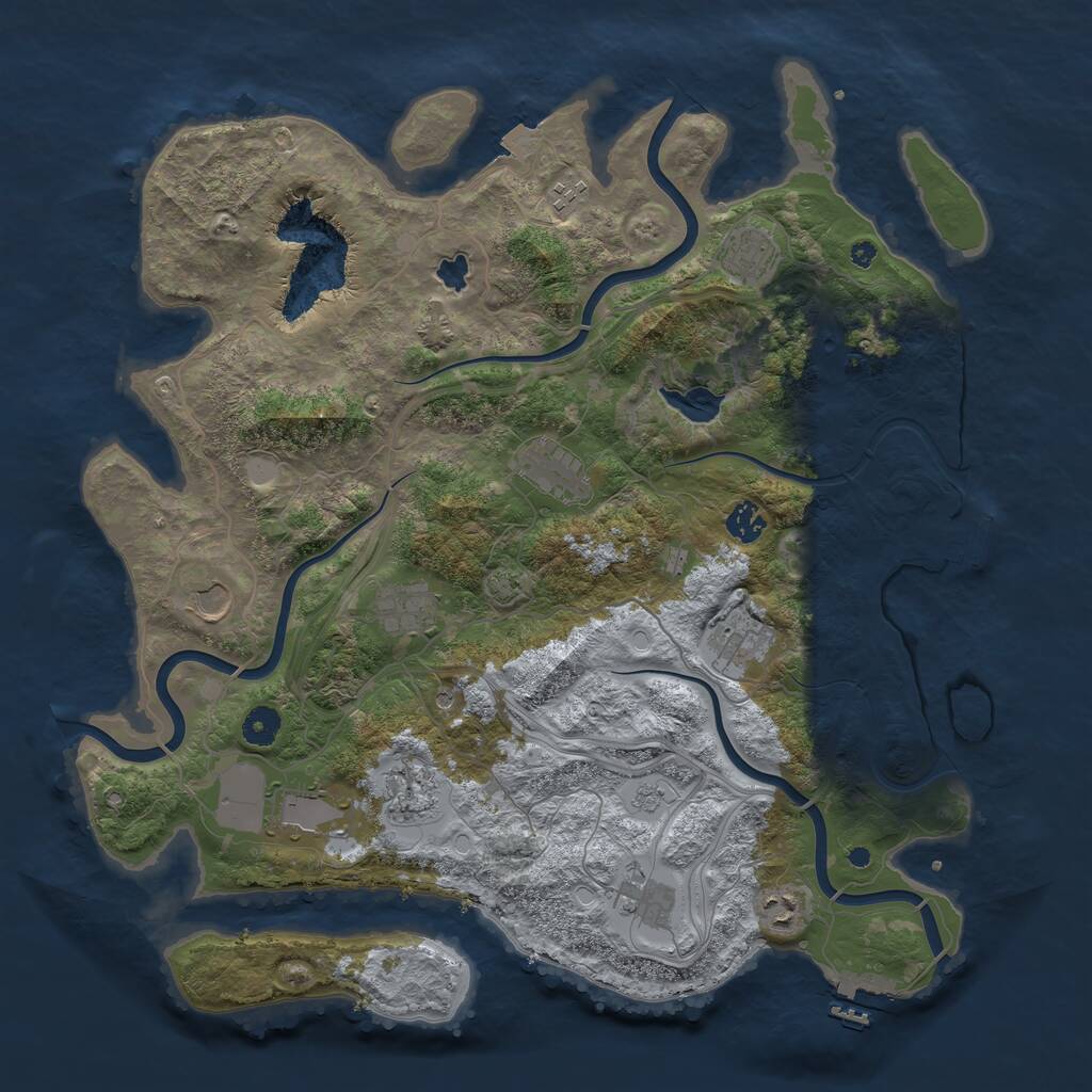 Rust Map: Procedural Map, Size: 4250, Seed: 1242312182, 17 Monuments