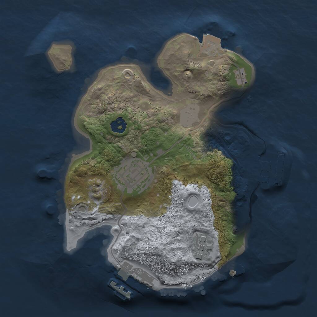 Rust Map: Procedural Map, Size: 2000, Seed: 2055174690, 5 Monuments