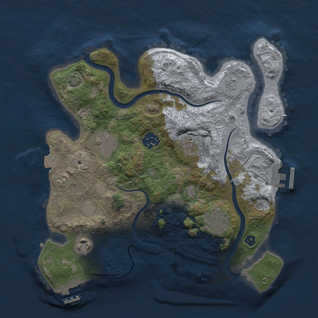 Rust Map: Procedural Map, Size: 3000, Seed: 47231, 11 Monuments