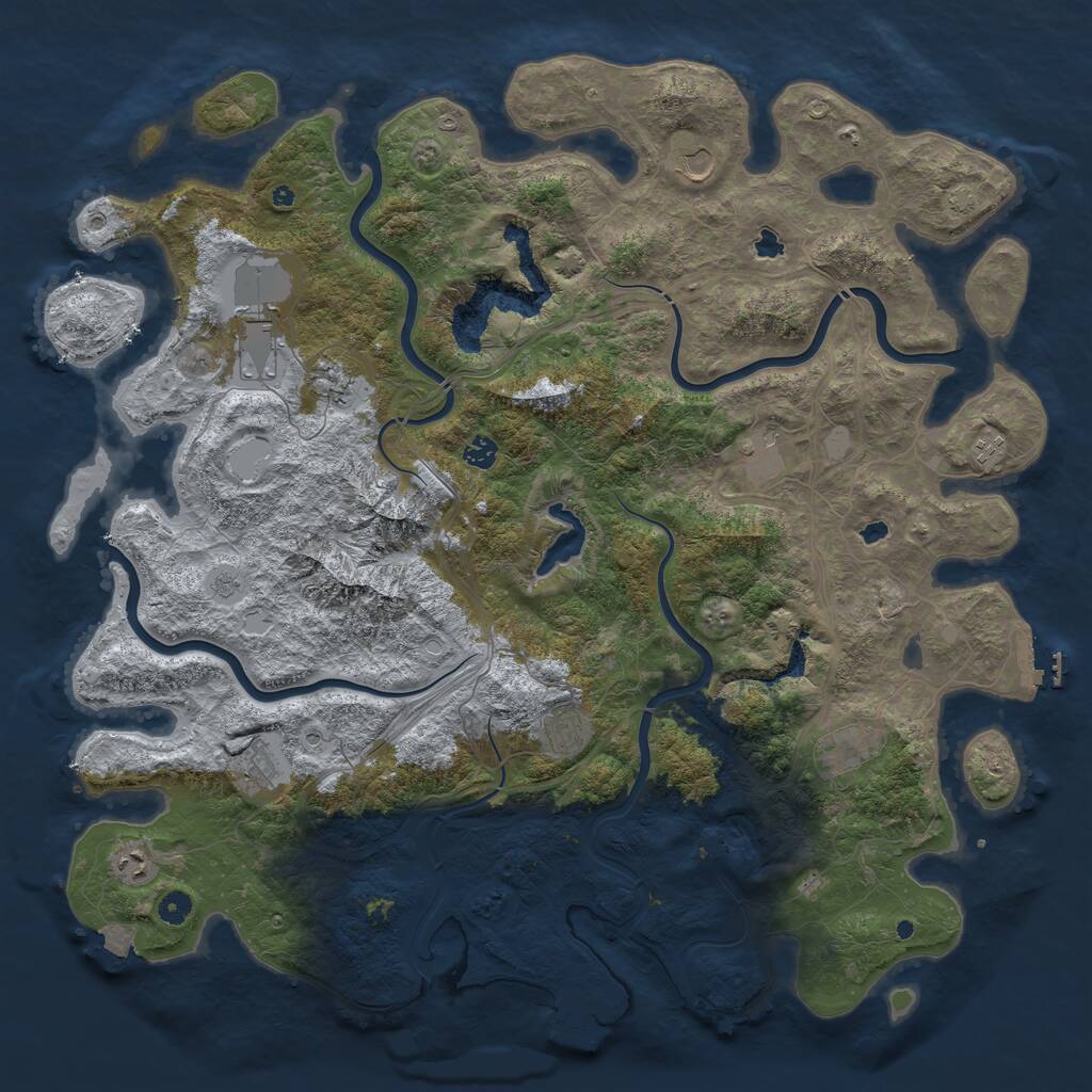 Rust Map: Procedural Map, Size: 5000, Seed: 1829951983, 16 Monuments